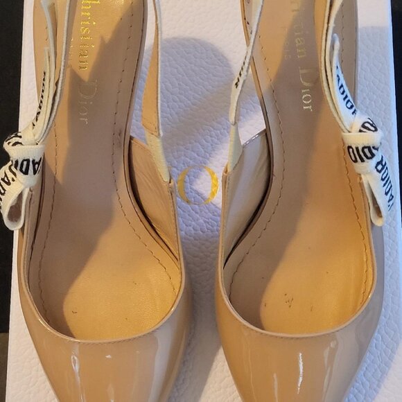 Christian Dior J'ADIOR Slingback Low Pump Nude Patent, US Size 5.5 - Picture 5 of 9